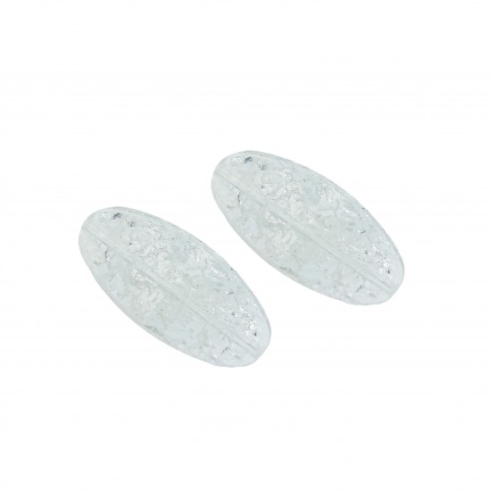 Χάντρες Ακρυλικές 49x24mm (12 τεμ) - Διάφανο