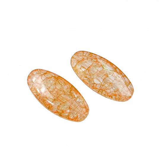 Χάντρες Ακρυλικές 49x24mm (12 τεμ) - Πορτοκαλί