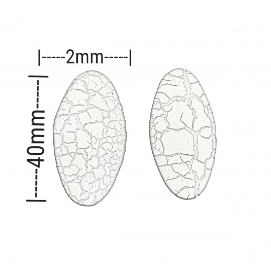 Χάντρες Ακρυλικές 40x21mm (10 τεμ) - Άσπρο