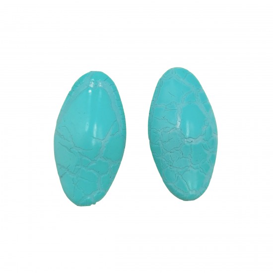 Χάντρες Ακρυλικές 40x21mm (10 τεμ) - Τυρκουάζ