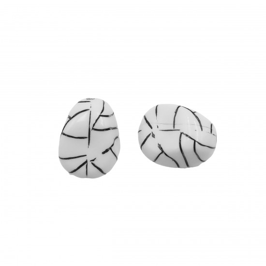 Χάντρες Ακρυλικές 25x16mm (15 τεμ) - Άσπρο