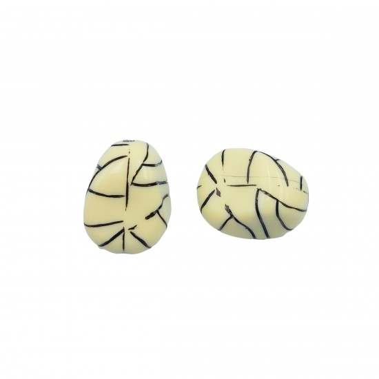 Χάντρες Ακρυλικές 25x16mm (15 τεμ) - Μπεζ