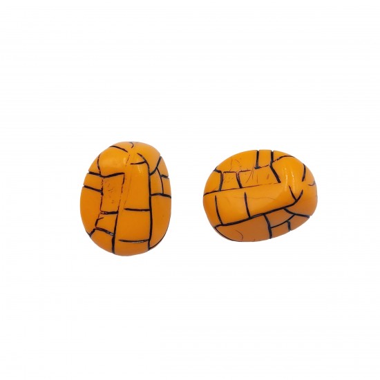 Χάντρες Ακρυλικές 25x16mm (15 τεμ) - Πορτοκαλί