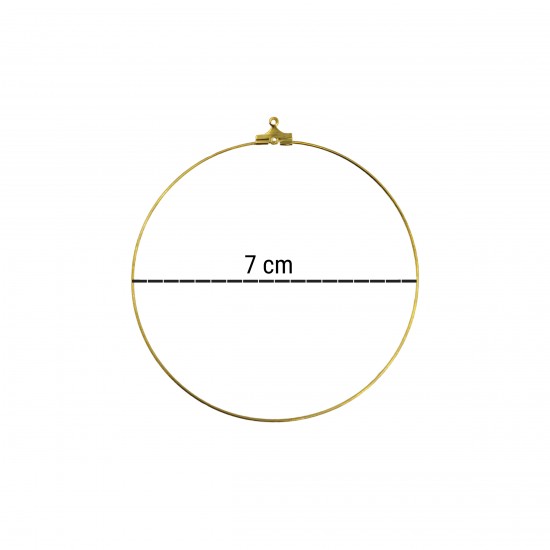 Κρίκοι Σκουλαρικιών 70mm (12 τεμ) - Χρυσό