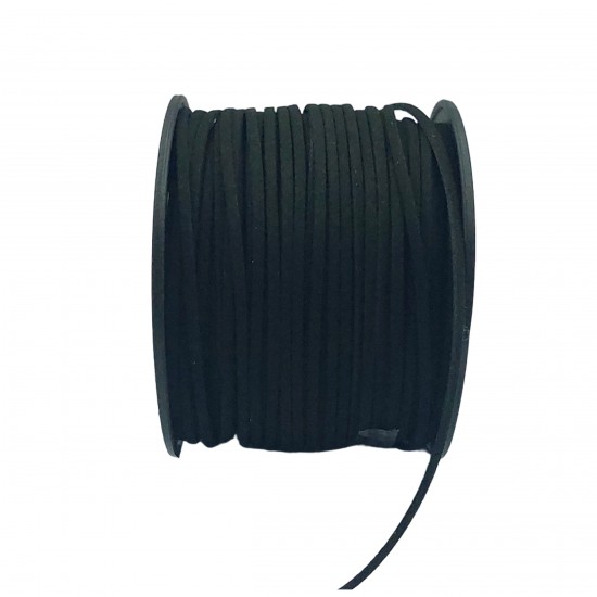 Κορδόνια Σουέντ 3x1,5mm (10 μέτρα) - Μαύρο