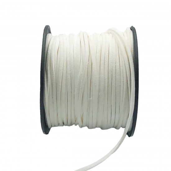 Κορδόνια Σουέντ 3x1,5mm (10 μέτρα) - Άσπρο
