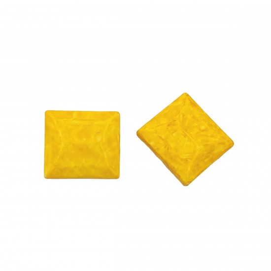 Χάντρες Ακρυλικές 26x24mm (12 τεμ) - Κίτρινο