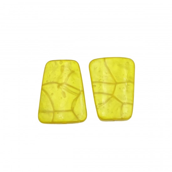 Χάντρες Ακρυλικές 41x26-29mm (10 τεμ) - Κίτρινο