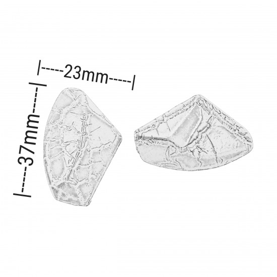 Χάντρες Ακρυλικές 37x23mm (12 τεμ) - Φούξια