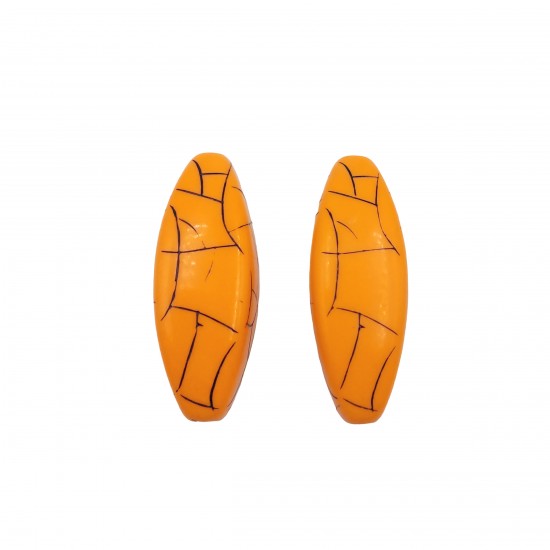 Χάντρες Ακρυλικές 51x19mm (8 τεμ) - Πορτοκαλί