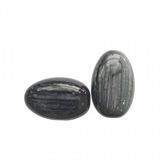 Χάντρες Ακρυλικές 41x26mm (6 τεμ) - Γκρι