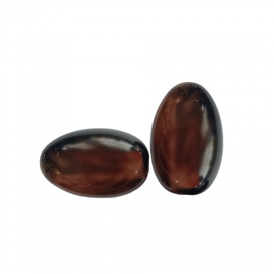 Χάντρες Ακρυλικές 41x26mm (6 τεμ) - Καφέ Σκούρο Χάντρες Ακρυλικές 41x26mm (6 τεμ) - Καφέ Σκούρο
