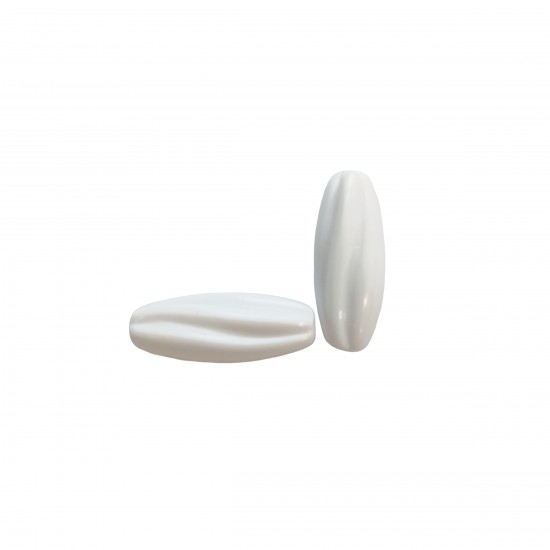 Χάντρες Ακρυλικές 24x10mm (20 τεμ) - Άσπρο