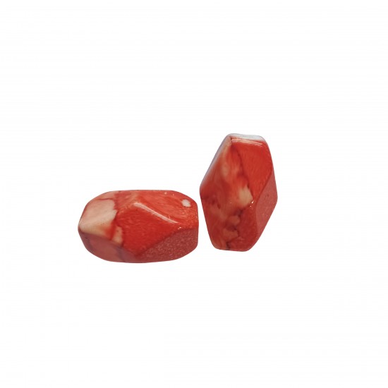 Χάντρες Ακρυλικές 26x17mm (15 τεμ) - Πορτοκαλί