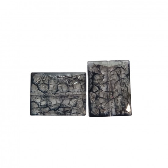 Χάντρες Ακρυλικές 32x25mm (12 τεμ) - Γκρι