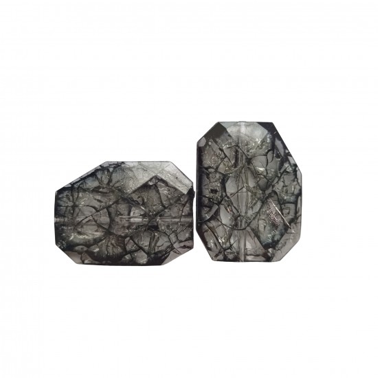 Χάντρες Ακρυλικές 39x29mm (10 τεμ) - Γκρι