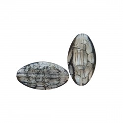 Χάντρες Ακρυλικές 45x25mm (12 τεμ) - Γκρι