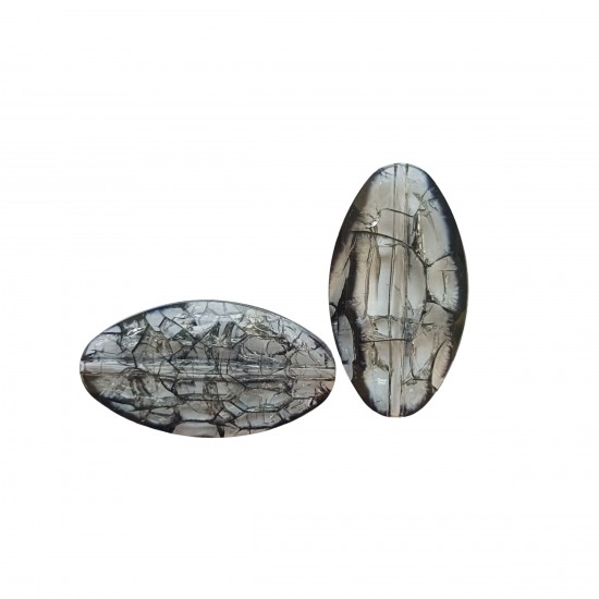 Χάντρες Ακρυλικές 45x25mm (12 τεμ) - Γκρι Χάντρες Ακρυλικές 45x25mm (12 τεμ) - Γκρι