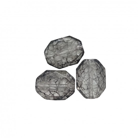 Χάντρες Ακρυλικές 25x19mm (20 τεμ) - Γκρι