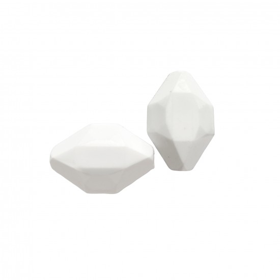 Χάντρες Ακρυλικές 36x24mm (10 τεμ) - Άσπρο