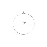 Κρίκοι Σκουλαρικιών 40mm (12 τεμ) - Ασημί