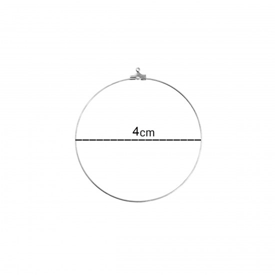 Κρίκοι Σκουλαρικιών 40mm (12 τεμ) - Ασημί