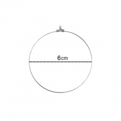 Κρίκοι Σκουλαρικιών 60mm (12 τεμ) - Ασημί