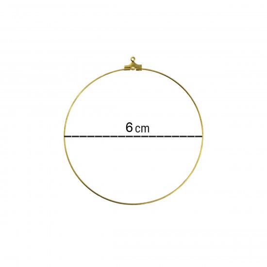 Κρίκοι Σκουλαρικιών 60mm (12 τεμ) - Χρυσό