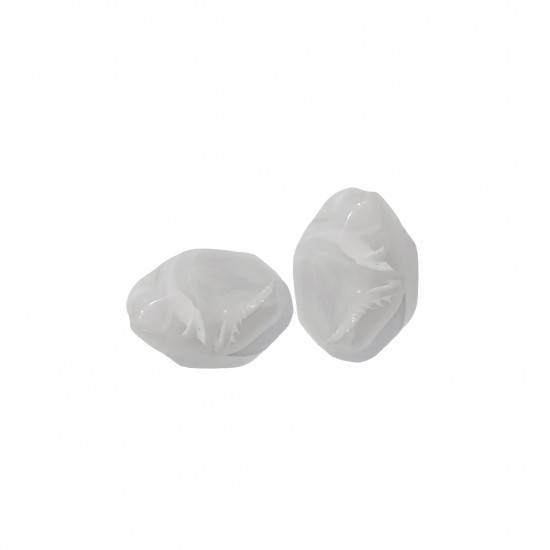 Χάντρες Ακρυλικές 28x20mm (8 τεμ) - Άσπρο Ματ