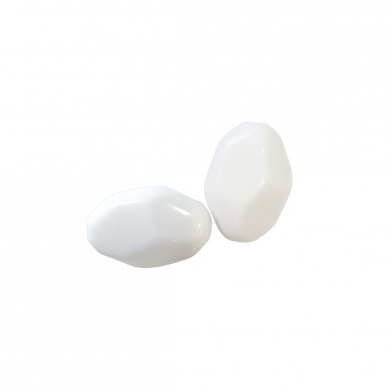 Χάντρες Ακρυλικές 28x20mm (8 τεμ) - Άσπρο