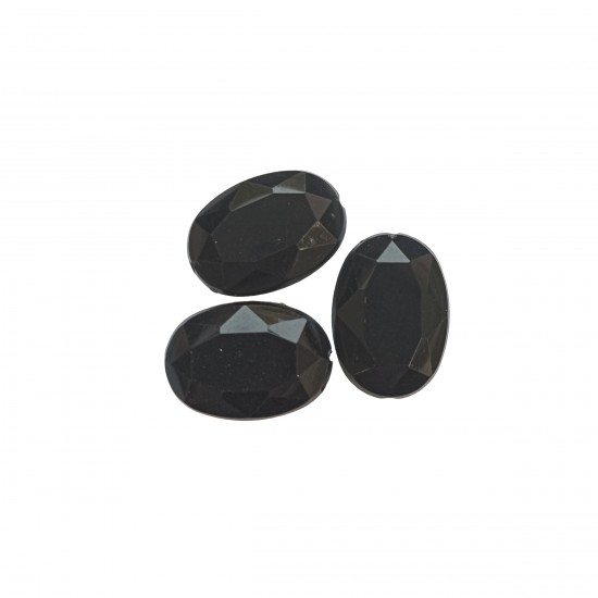 Χάντρες Ακρυλικές 25x16mm (10 τεμ) - Μαύρο