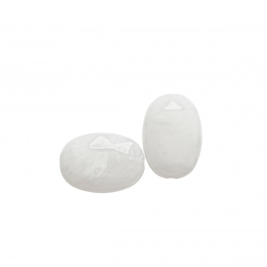 Χάντρες Ακρυλικές 25x16mm (10 τεμ) - Άσπρο Ματ