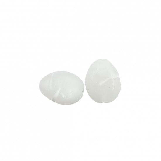 Χάντρες Ακρυλικές 24x19mm (30 τεμ) - Άσπρο Ματ