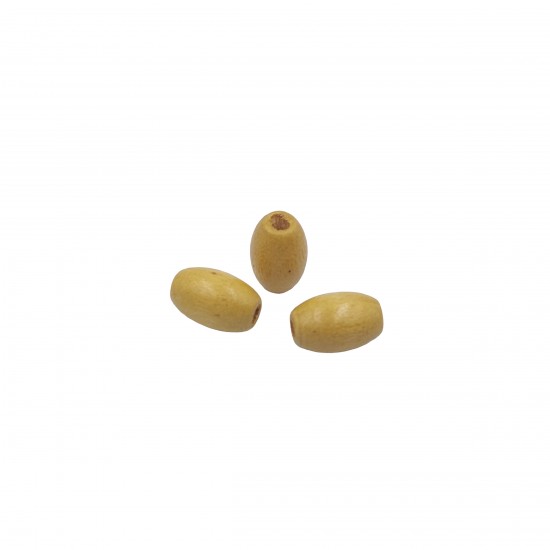 Χάντρες Ξύλινες 12x8mm (30 τεμ) - Μπεζ