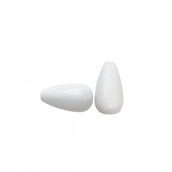 Χάντρες Ακρυλικές 22x12mm (12 τεμ) - Άσπρο
