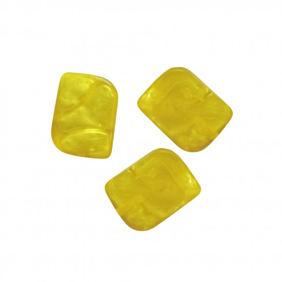 Χάντρες Ακρυλικές 28x21mm (6 τεμ) - Κίτρινο