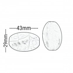 Χάντρες Ακρυλικές 43x29mm (8 τεμ) - Πορτοκαλί