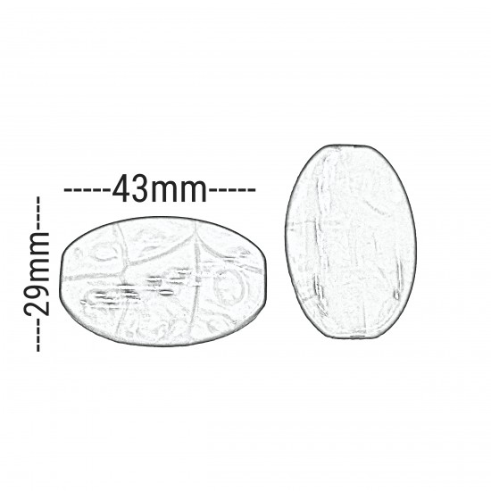 Χάντρες Ακρυλικές 43x29mm (8 τεμ) - Πορτοκαλί