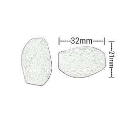 Χάντρες Ακρυλικές 32x21mm (12 τεμ) - Μωβ