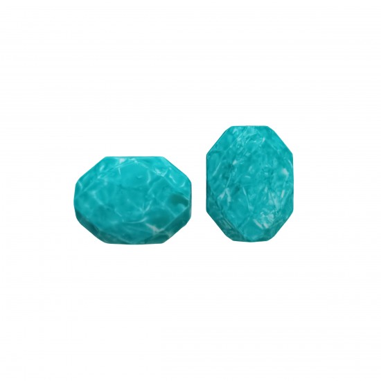 Χάντρες Ακρυλικές 25x19mm (12 τεμ) - Τυρκουάζ