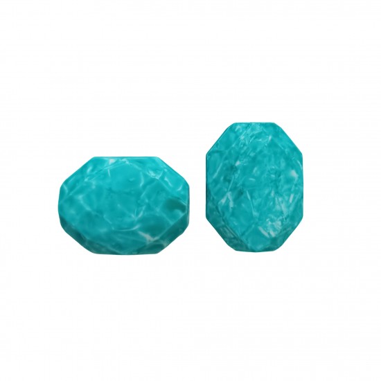 Χάντρες Ακρυλικές 30x22mm (12 τεμ) - Τυρκουάζ