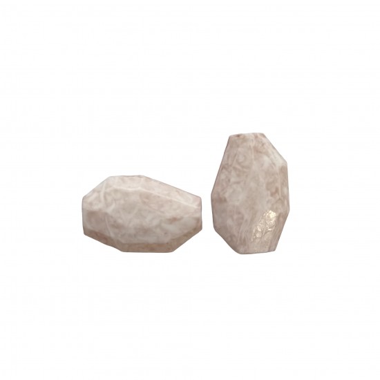 Χάντρες Ακρυλικές 25x16mm (12 τεμ) - Μπεζ