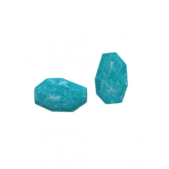 Χάντρες Ακρυλικές 25x16mm (12 τεμ) - Τυρκουάζ