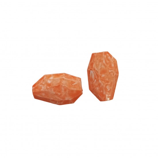 Χάντρες Ακρυλικές 25x16mm (12 τεμ) - Πορτοκαλί