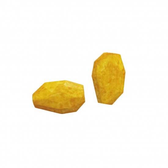 Χάντρες Ακρυλικές 25x16mm (12 τεμ) - Κίτρινο