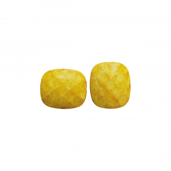 Χάντρες Ακρυλικές 23x20mm (12 τεμ) - Κίτρινο