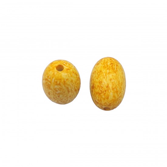 Χάντρες Ακρυλικές 25x16mm (12 τεμ) - Κίτρινο