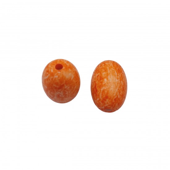 Χάντρες Ακρυλικές 25x16mm (12 τεμ) - Πορτοκαλί