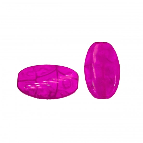 Χάντρες Ακρυλικές 39x20mm (10 τεμ) - Φούξια