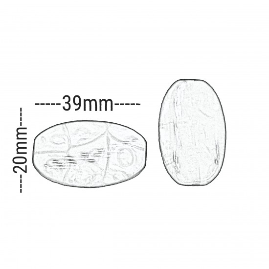 Χάντρες Ακρυλικές 39x20mm (10 τεμ) - Φούξια
